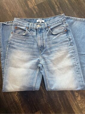 RE/DONE High Rise Straight Leg Jeans Size 26 Light Wash